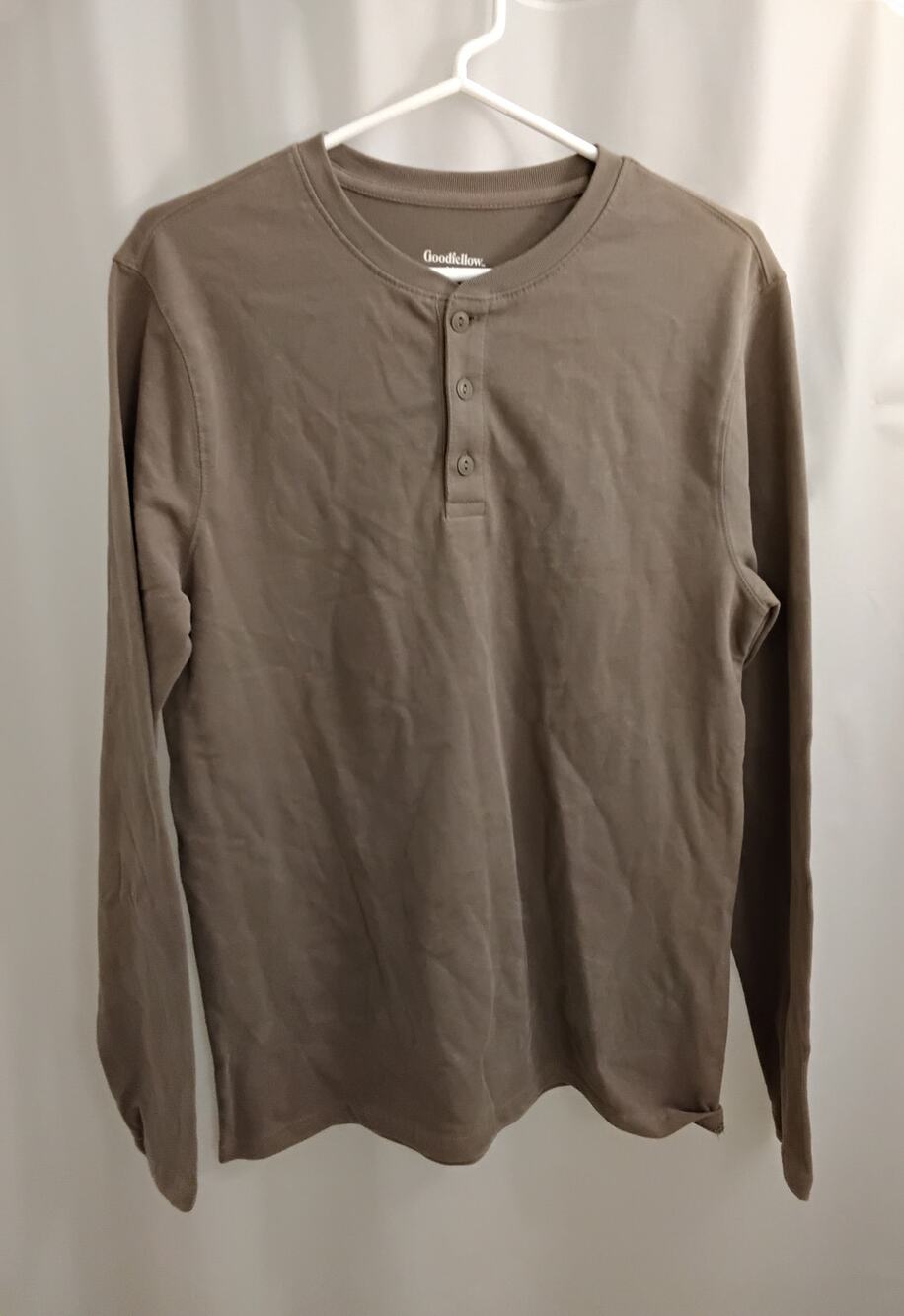 Goodfellow and Co Mens Long Sleeve Henley, size S